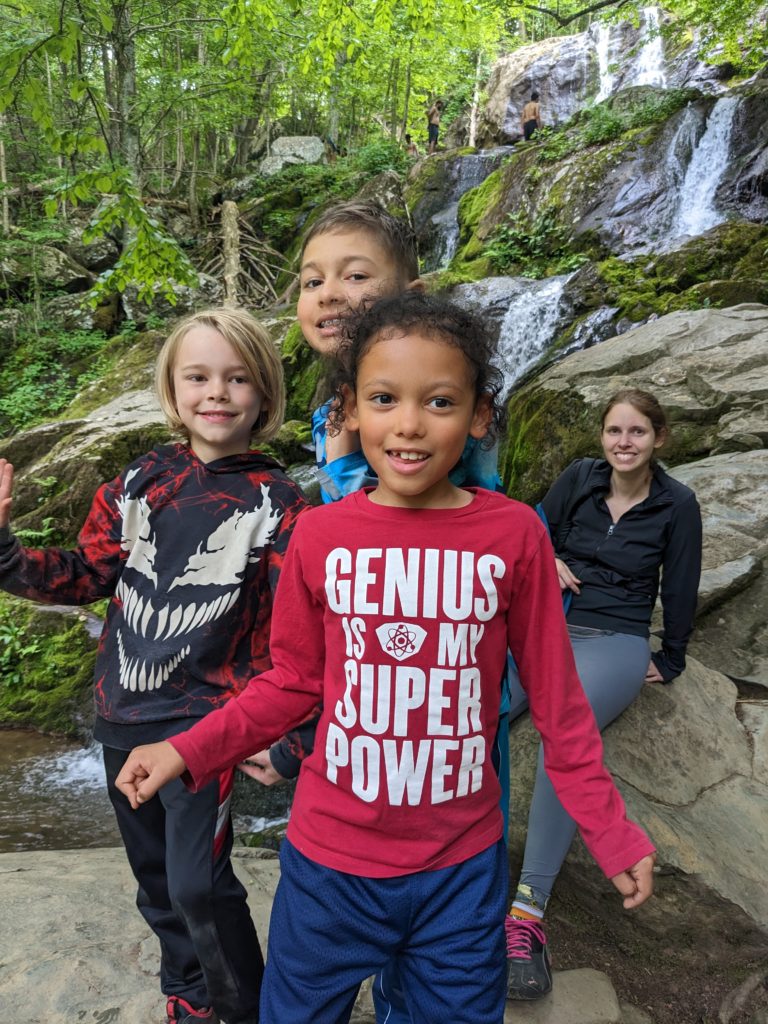 Boys at the bottom of Dark Hollow Falls