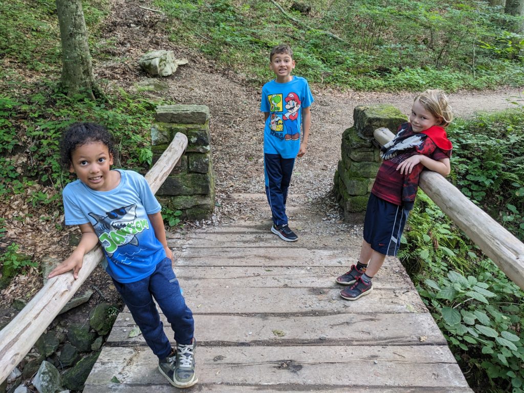 Kids Chilling at the Hiking Bridge