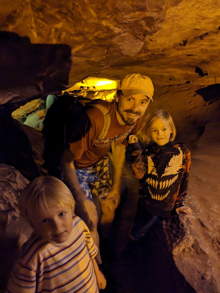 The Author posing with Lincoln and Madison