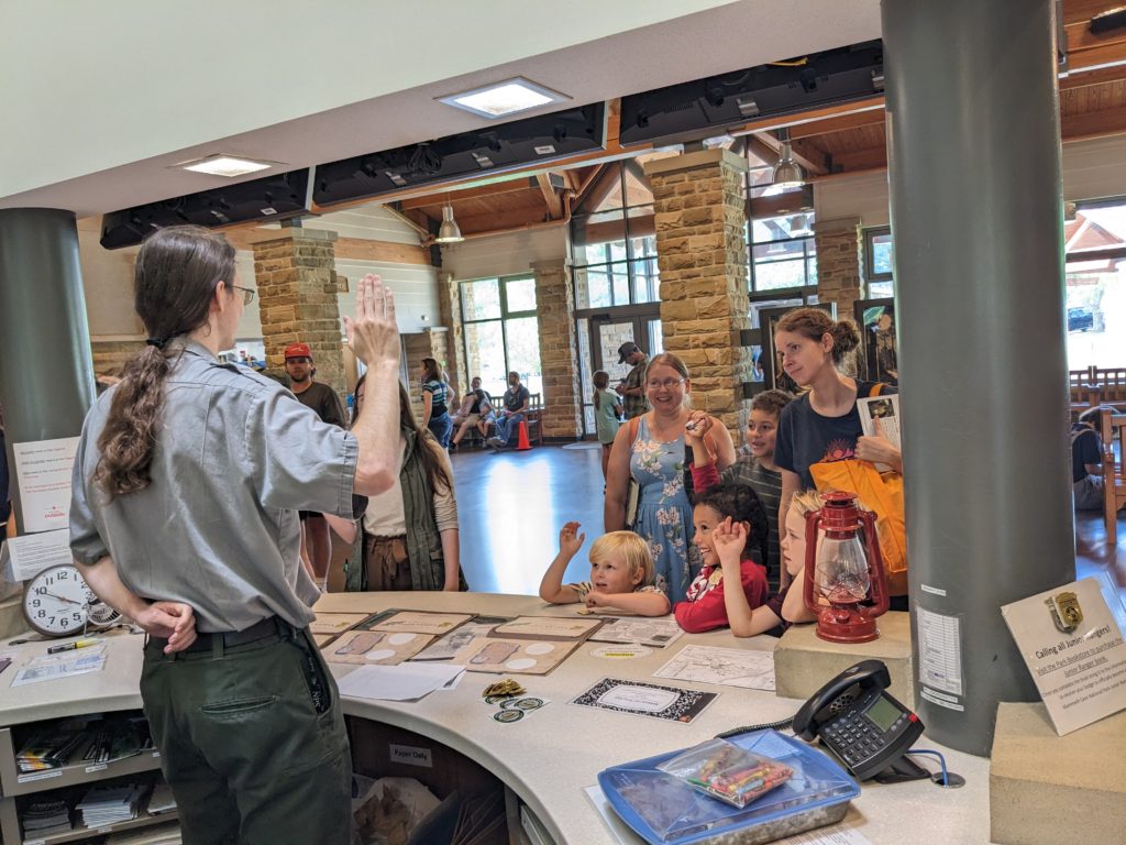 No trip to National Park is complete without a Pledge and Jr. Ranger Badge ceremony