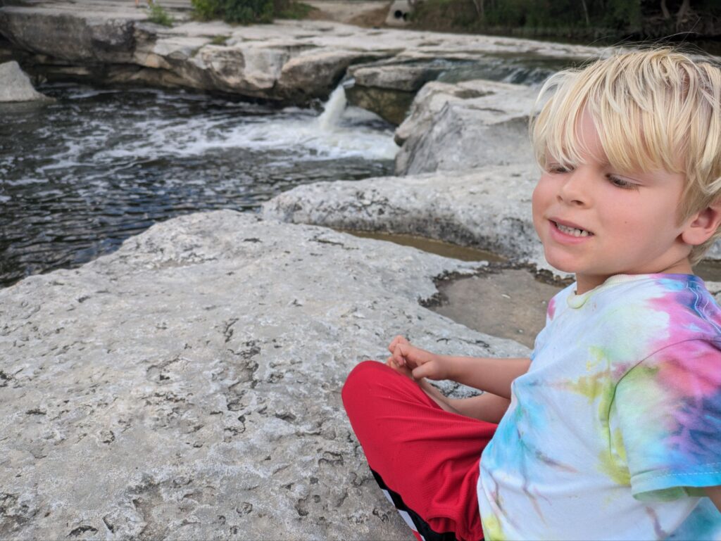 Hanging out at the top of Mckinney Falls