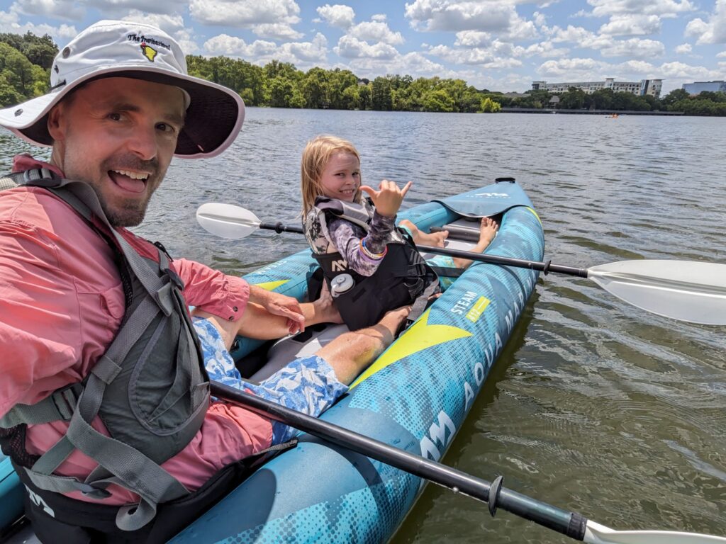 Dad and Linco on the Lady Bird Lake