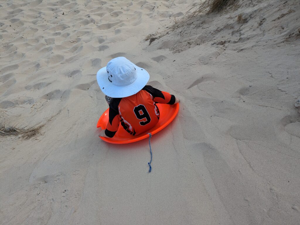 Who needs sleds when you’ve got sand?