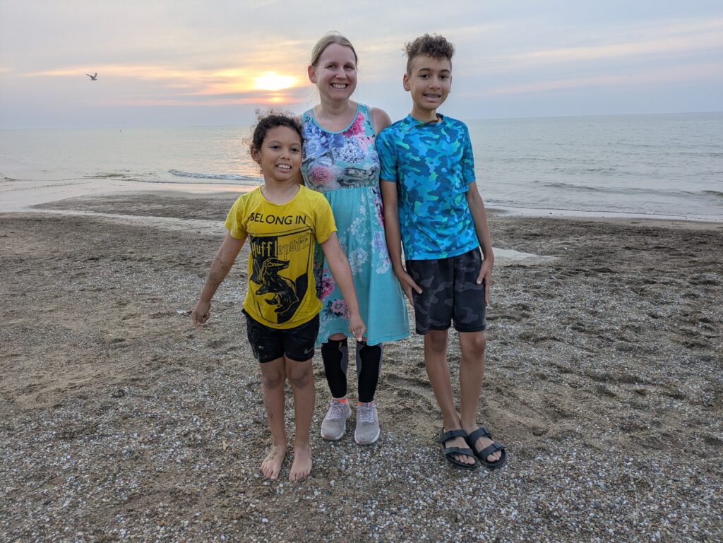 Sunset on the Beach of Lake Michigan - Family 2