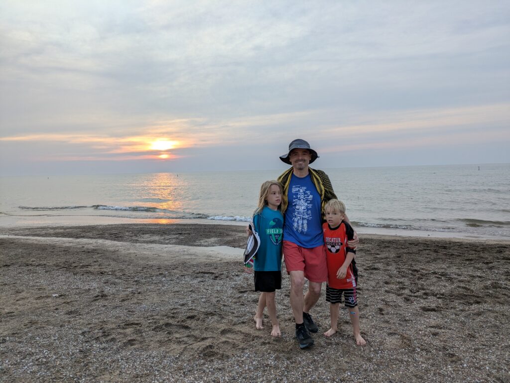 Sunset on the Beach of Lake Michigan - Family 1