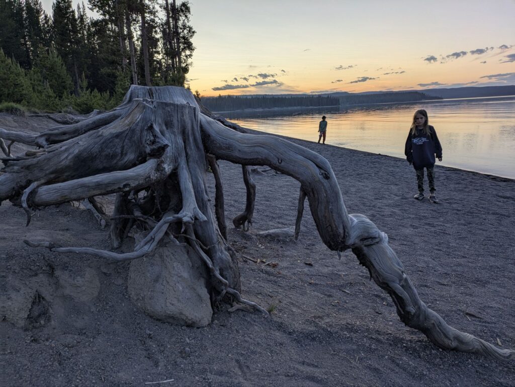 Sunset over Yellowstone Lake