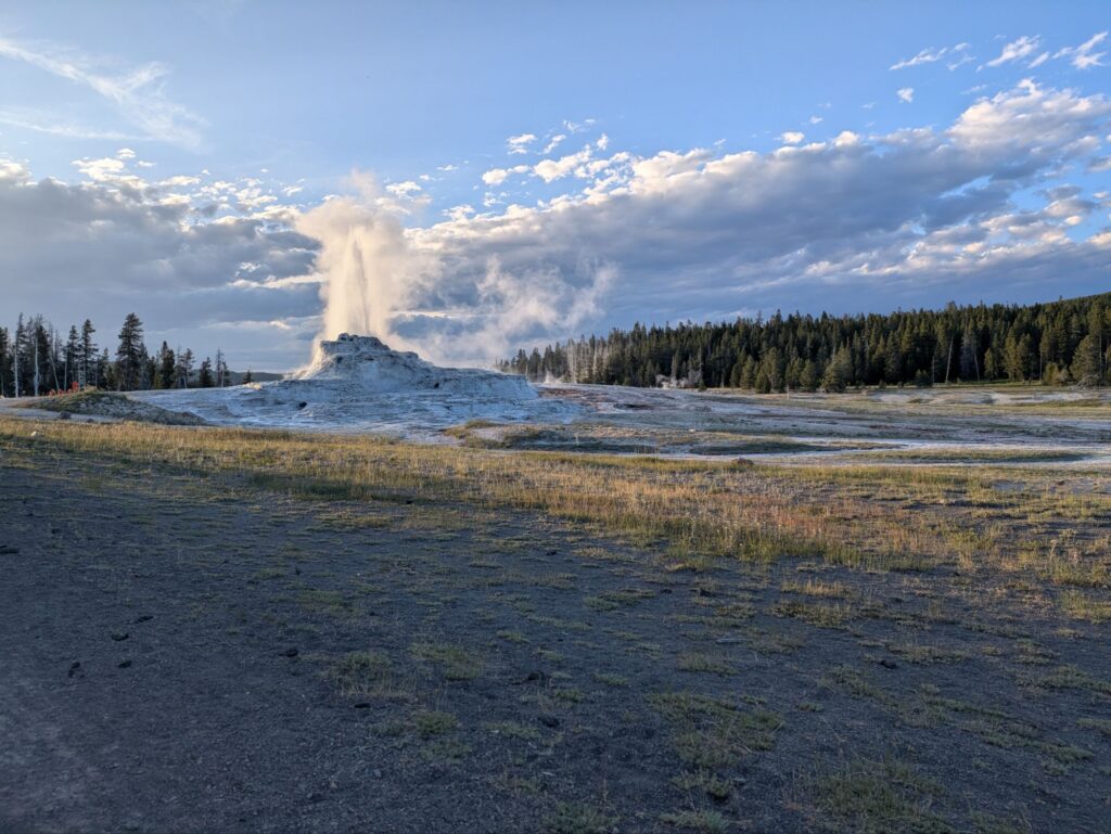 Castle Geyeser erupting right as we gave up on waiting for it!