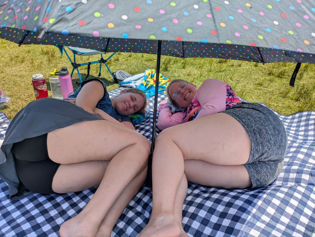 Ladies enjoying some shade at Sylvan Lake