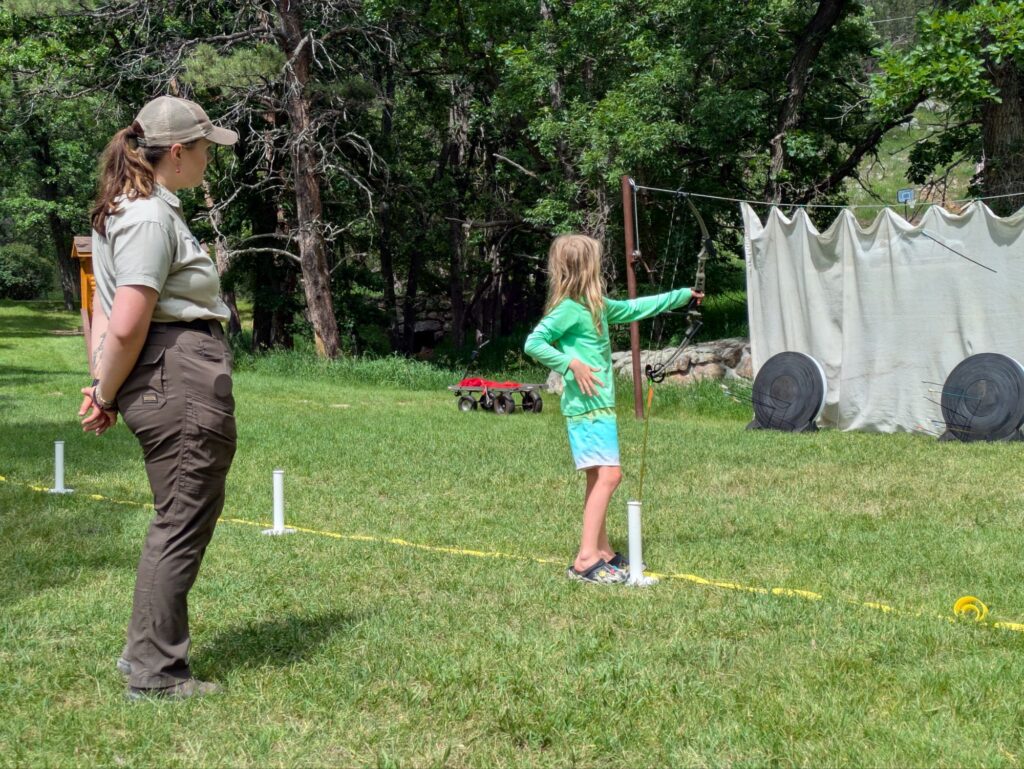 Lincoln learning archery for the first time