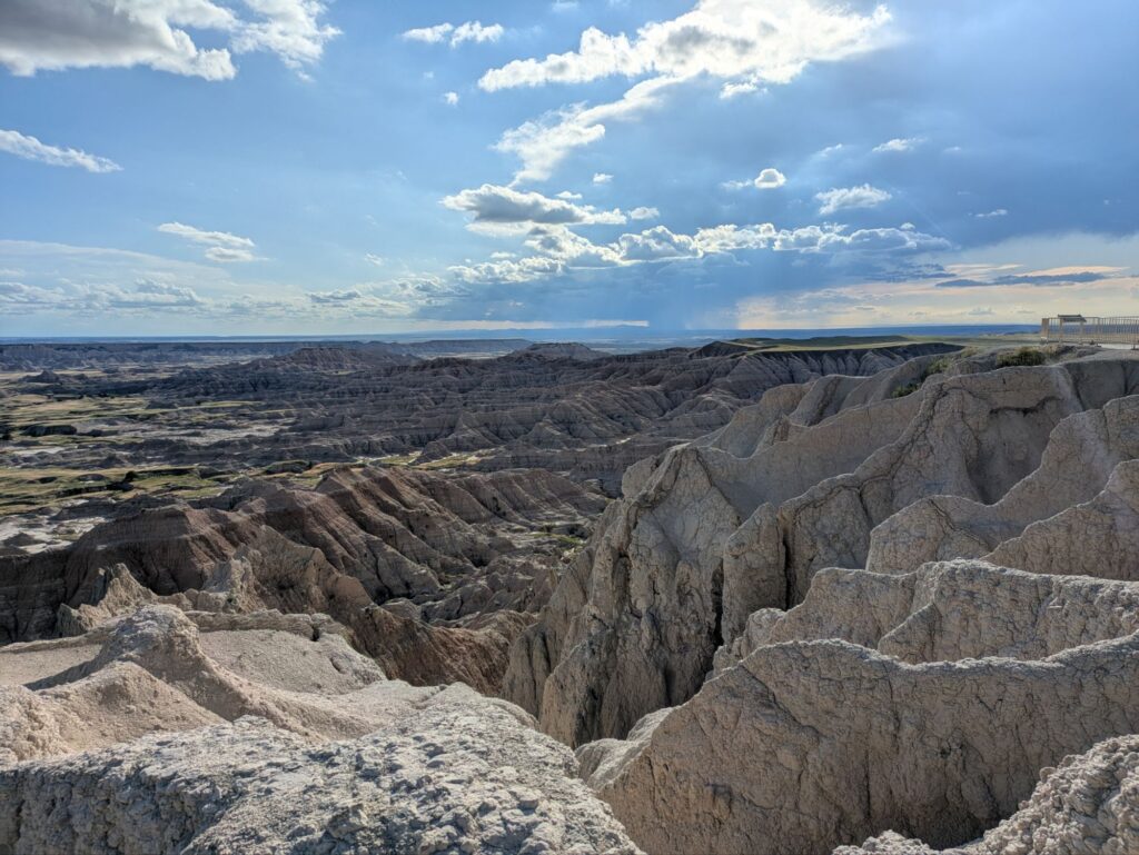 Badland Formations with the Storm on the Horizon