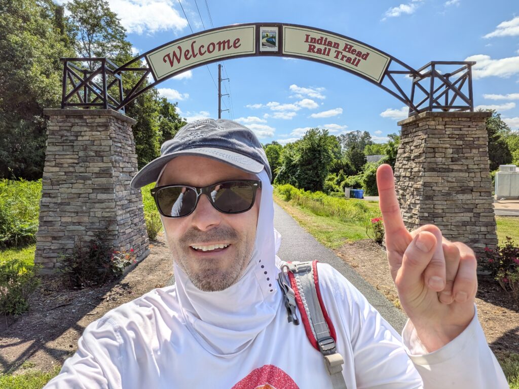 Dad on his 26 mile Indian Head Trail Bike Outing