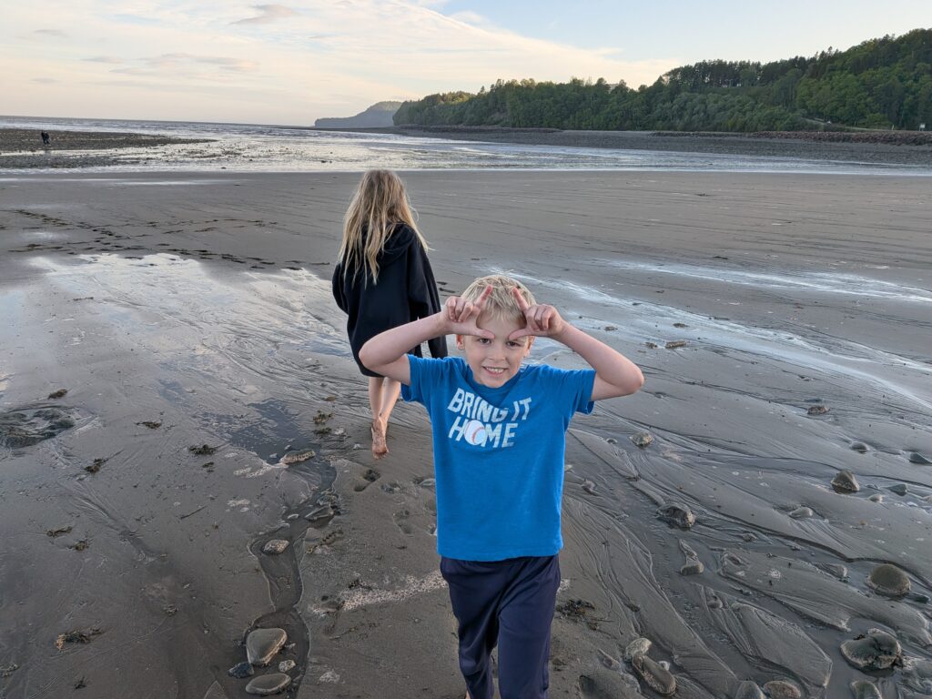 Testing the Tides of the Bay of Fundy, Alma Beach, New Brunswick, Canada