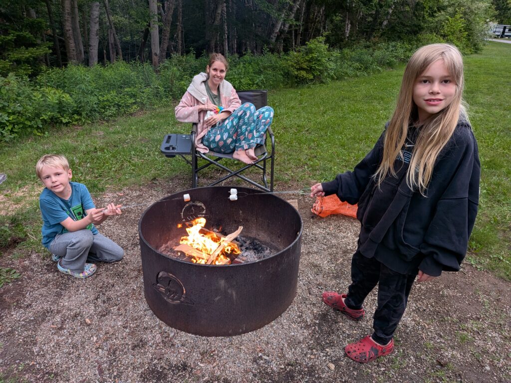 Roasting S'mores By the Fire on Lincoln's 10th Birthday