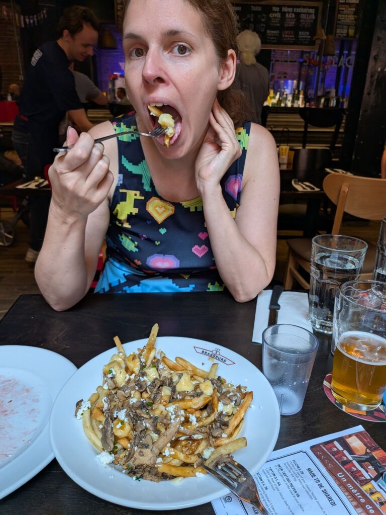 Delectable Cassy Enjoying Authentic French Canadian Poutine