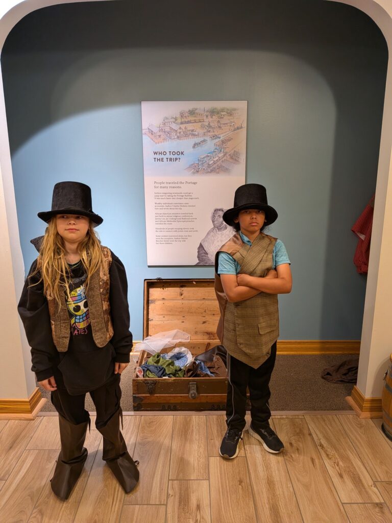 Boys Dressing like the 1830's at Allegheny Portage Railroad National Historic Site
